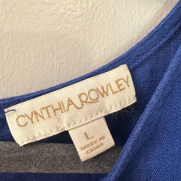 Cynthia Rowley Blue Linen Blend Ruffle Details Tier Maxi Dress~ L - Picture 10 of 14